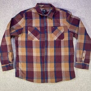 O'Neill Plaid Flannel Shirt Mens XL Cotton Button Front Long Sleeve